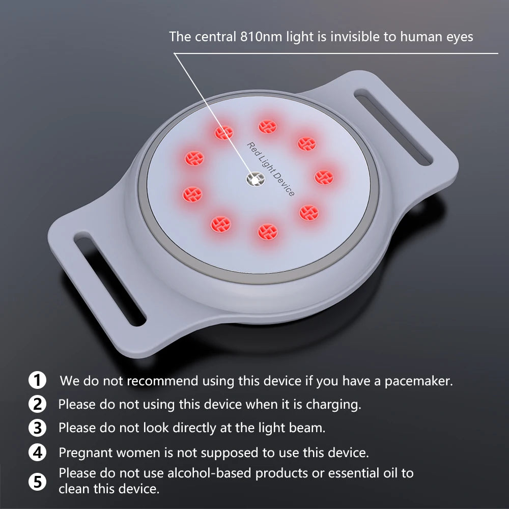 KTS Wrist Massager LED Red Light Therapy Device Healthcare Round Near Infrared Therapy Device for Wrist Sprain Arthritis 810nm
