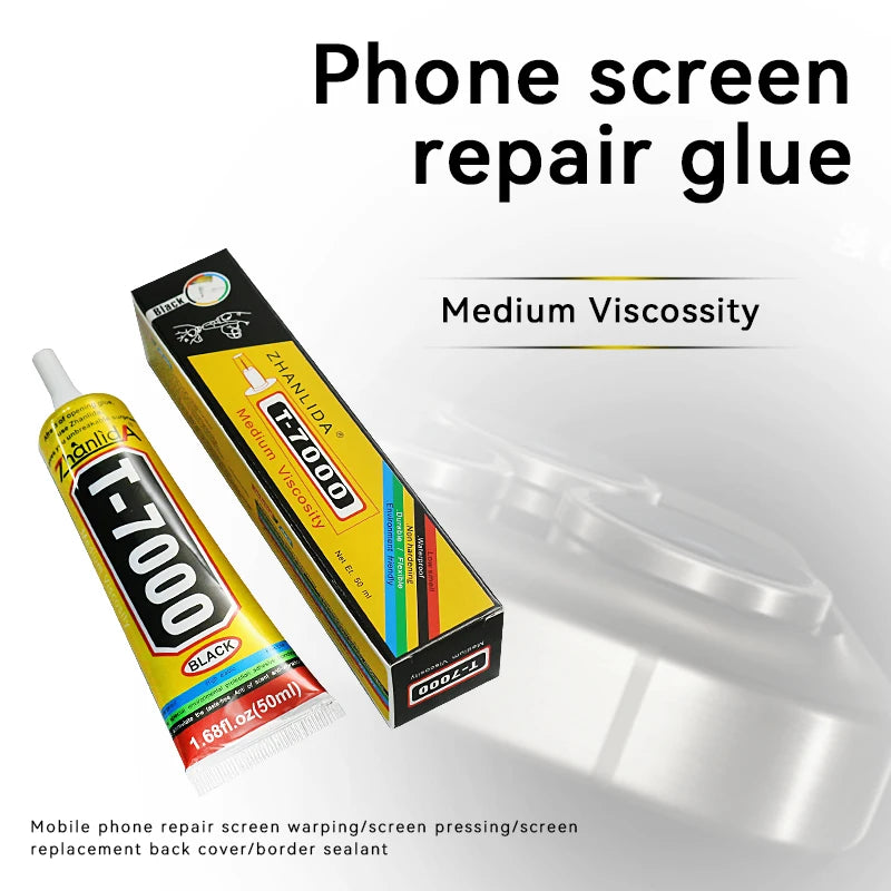 T7000 Black Contact Cellphone Tablet Repair Adhesive Zhanlida Strong t-7000 Glue 15ML 50ML 110ML with Fine Needle Outlet