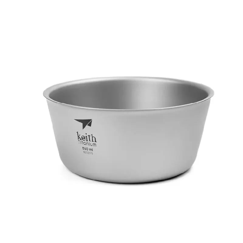 Keith Double-wall Titanium Rice Noodle Ramen Bowl Lunch Box 0.5L Salad Container Utensils For Tourism Tableware Ti5322