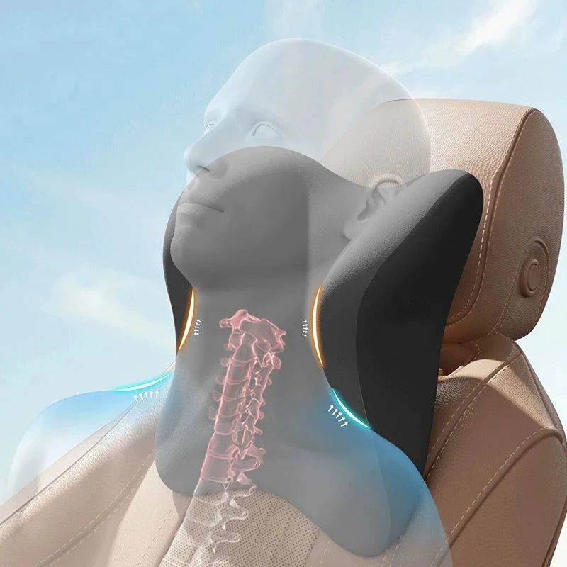 Car Memory Foam Headrest Car Neck Pillow Lumbar Waist Cushion Universal Waist Support Car Seat Pillow Accessories Interiors