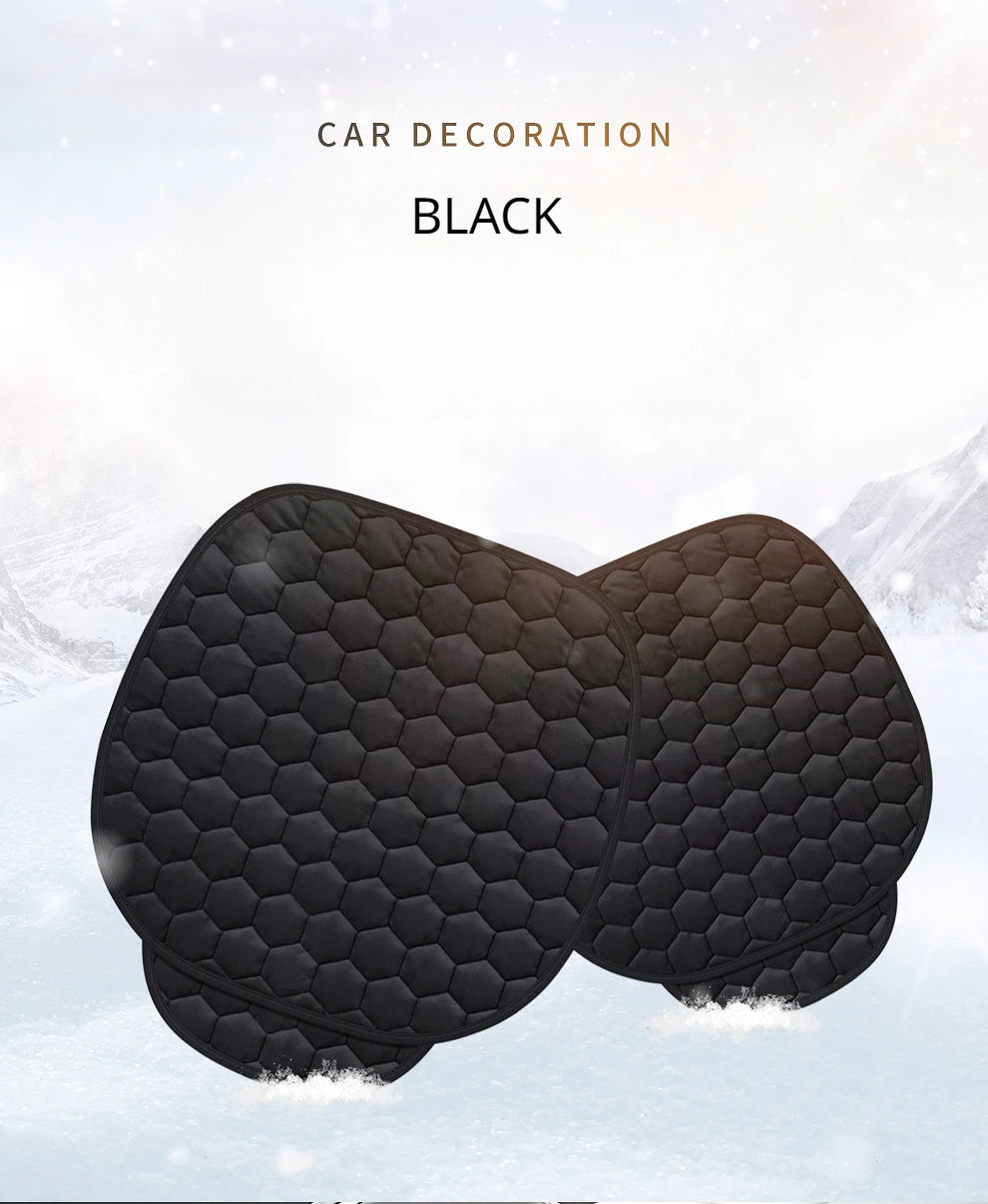 Winter short plush car single piece seat cushion thickened warm front single seat square cushion rear row long cushion