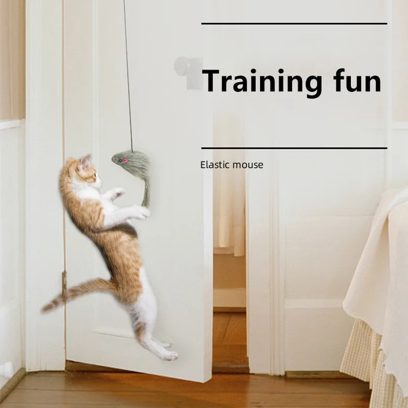 Simulation Mouse Cat Toy Funny Self-hey Hanging Door Retractable Cat Stick Scratch Rope Mouse Cat Interactive Toy Cat Supplies