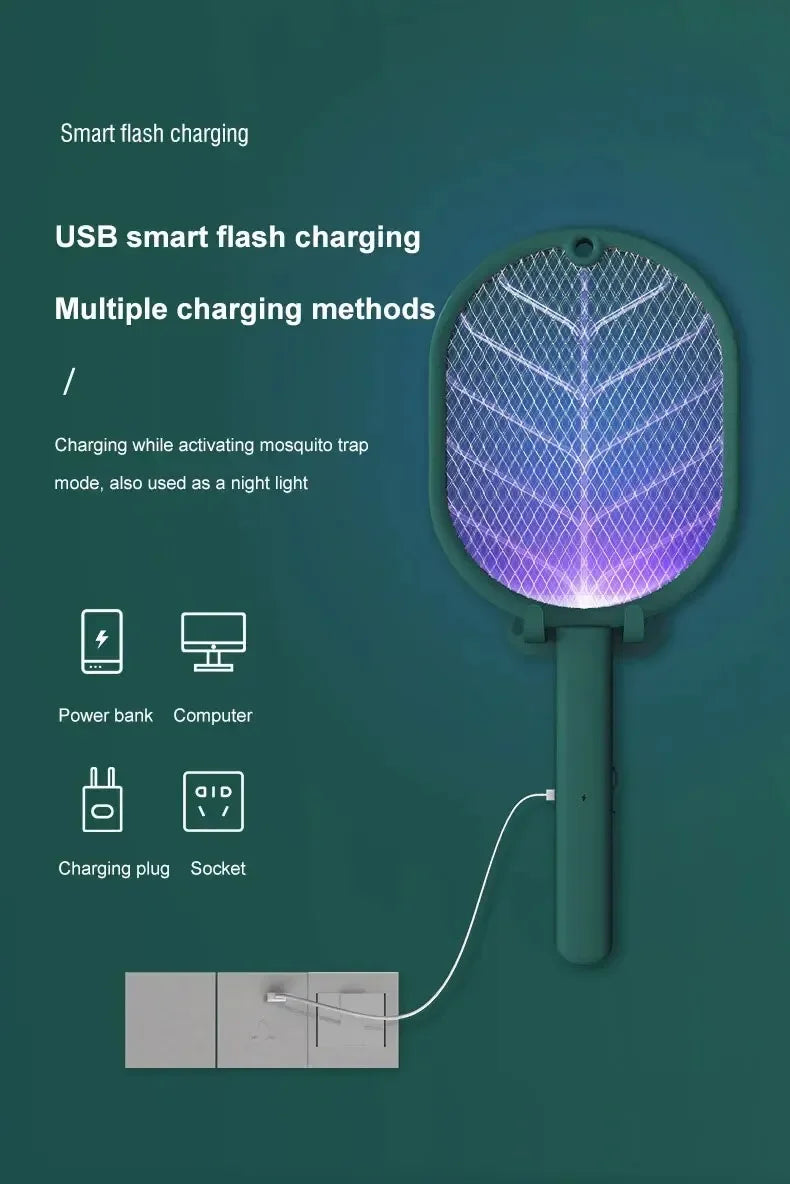 Mata-moscas elétrica do assassino do mosquito, USB recarregável, segurança do agregado familiar, Armadilha Anti Mosquito, 1PC