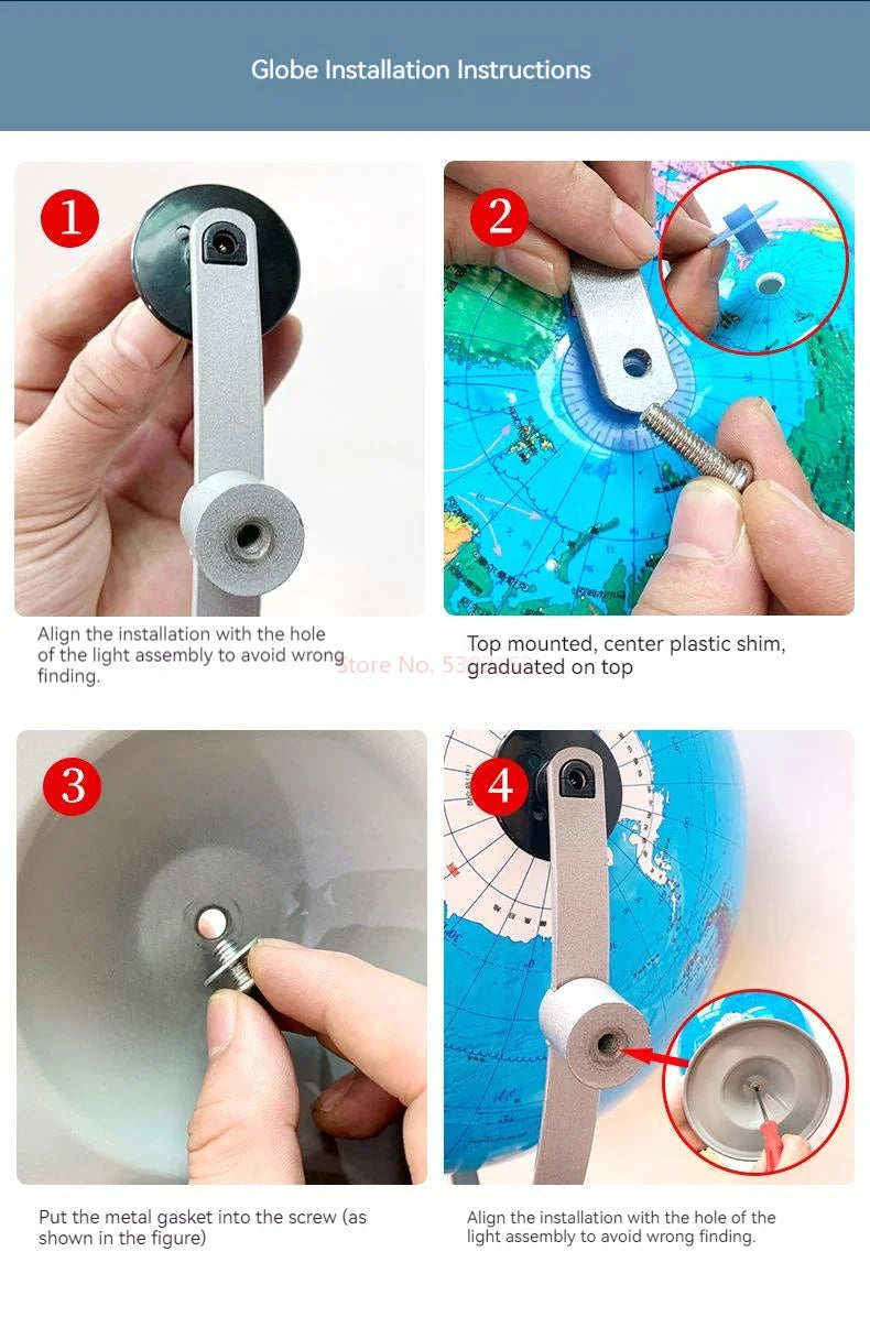 20/25cm World Globe English Version World Map Globe With Led Light Geography Educational Teaching Decorations Supplies