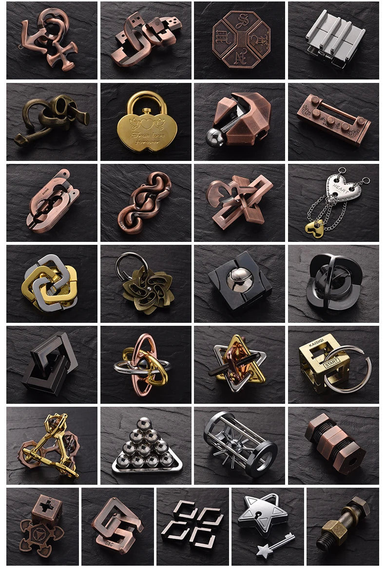 Alloy Triangle Lock Puzzle Brain Teasers Adults IQ For Children Quebra Cabeça Rompecabezas Metal Juegos De Ingenio Y Logica