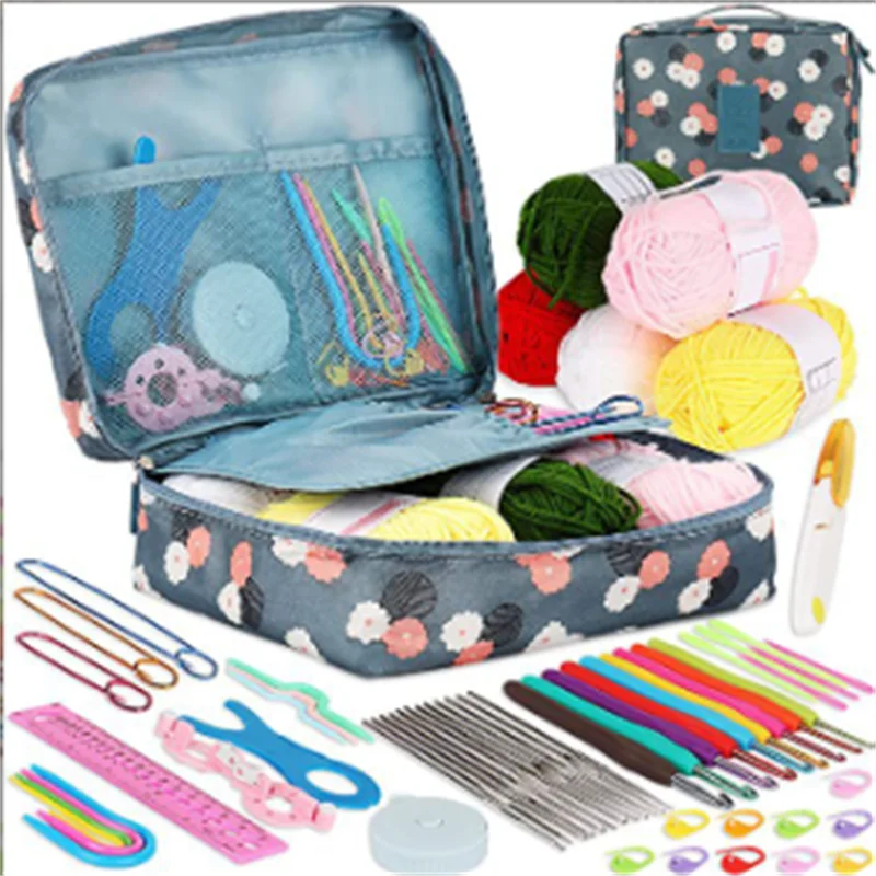 Beginner Novice Crochet Kit Multicolour Collection Storage Bag 58pcs Set