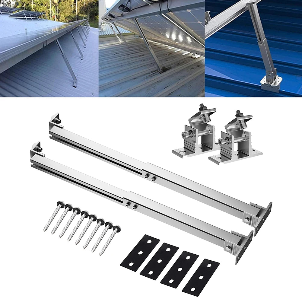 Solar Panel Foot Mount Adjustable Solar Panel Tilt Mount Bracket Aluminum Alloy Solar Panel Mount Support Kit For RV Roof Boat