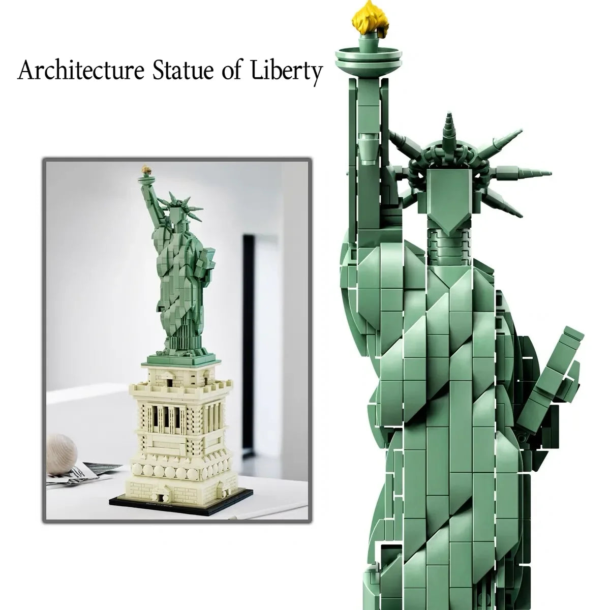 2025 NEW 1685 Pcs Architecture Statue of Liberty Large Collection Building Set Model Gift for Kids and Adults Compatible 21042