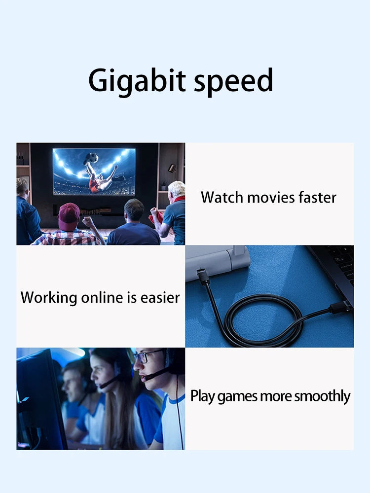 Ethernet Cable Cat6 Flat cable Gigabit High Speed 1000Mbps Internet Cable RJ45 Shielded Network LAN Cord for PC PS5 PS4 PS3 Xbox