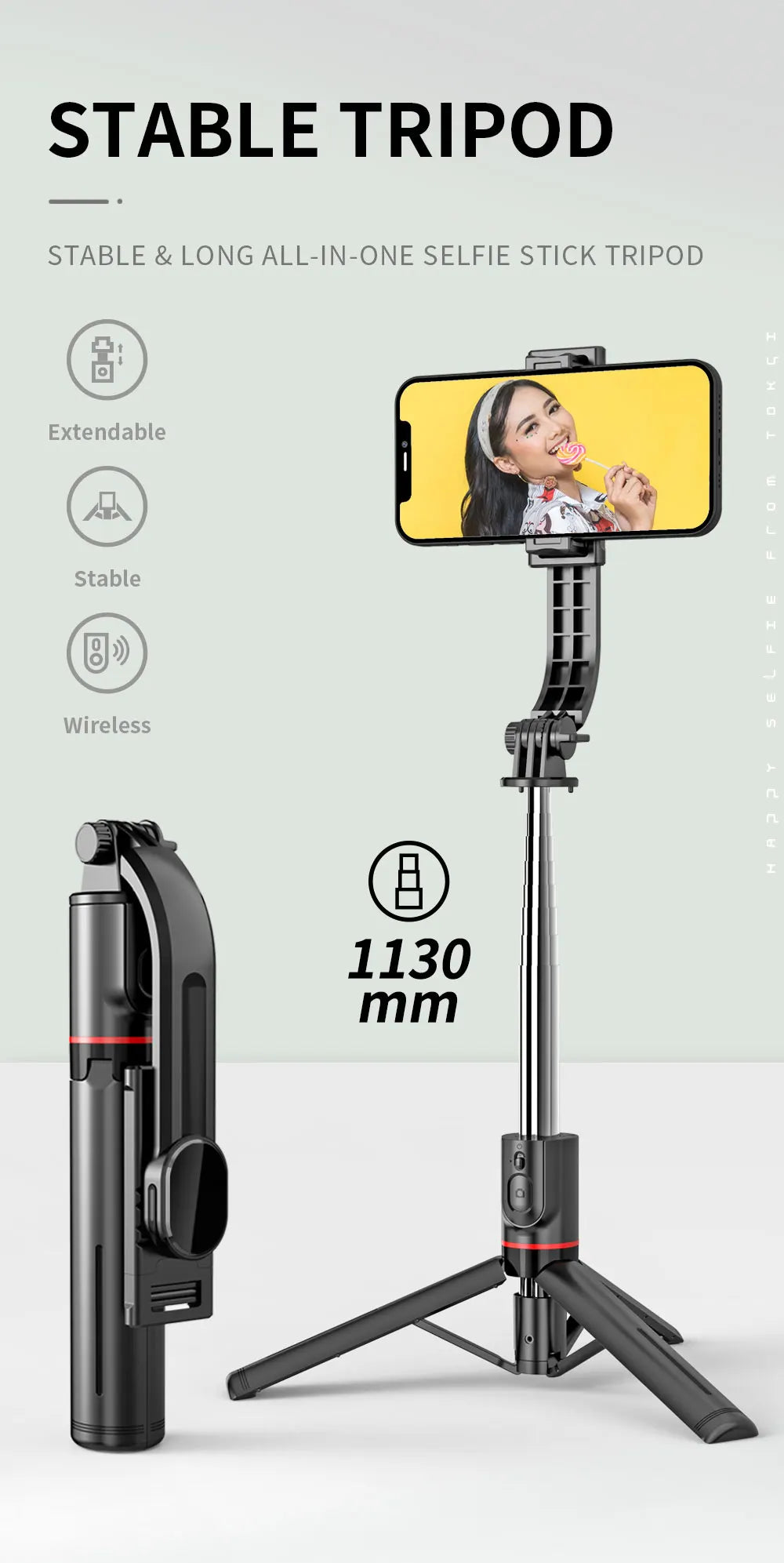 L13 Extended Version Wireless Bluetooth Selfie Stick Foldable Tripod with Remote Shutter for Android IOS 2022 Latest Hot