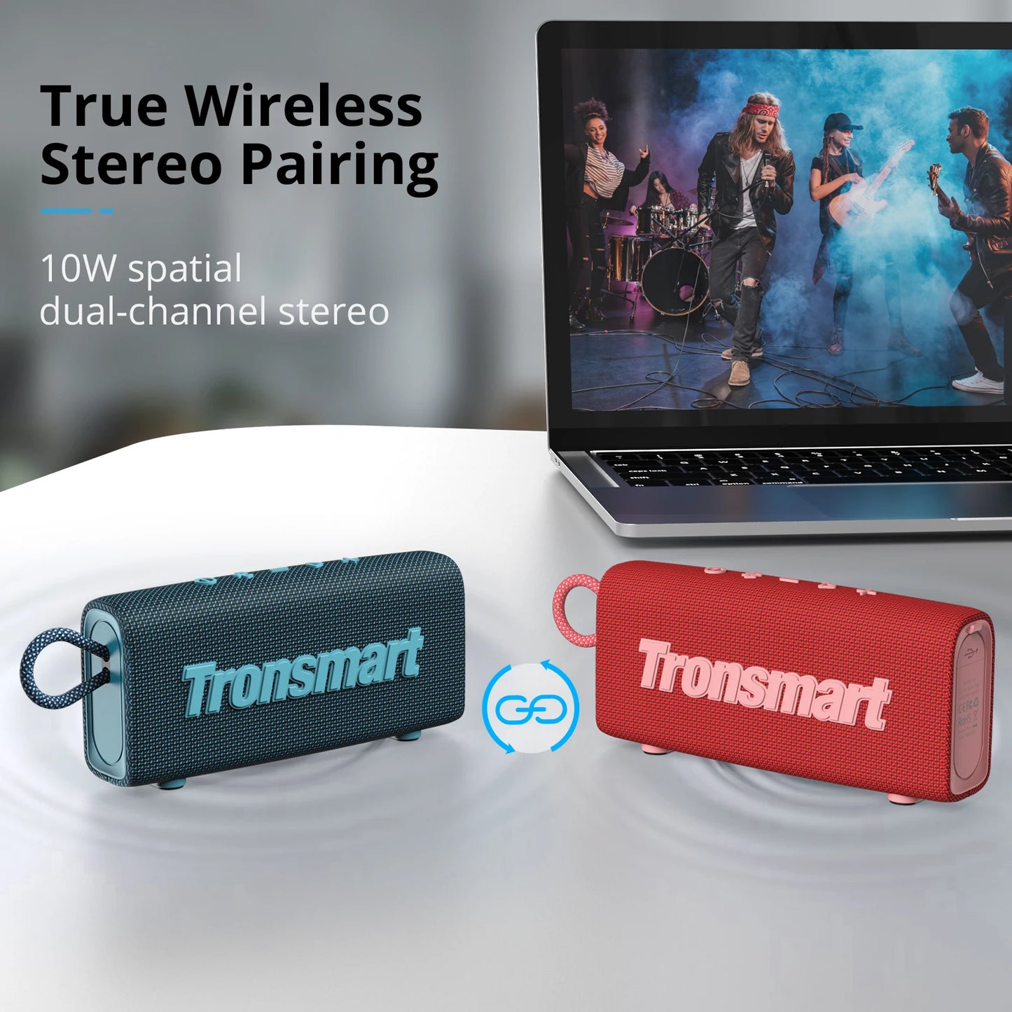 Tronsmart Trip Portable Speaker Dual-Driver Bluetooth Speaker, IPX7 Waterproof, True Wireless Stereo for Outdoor