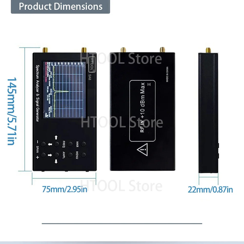 HTOOL SA8 Spectrum Analyzer 35M-6.2GHz Signal Generator 9KHz-3GHz Near Field Probe Locating Interference Source EMC EMI Testing