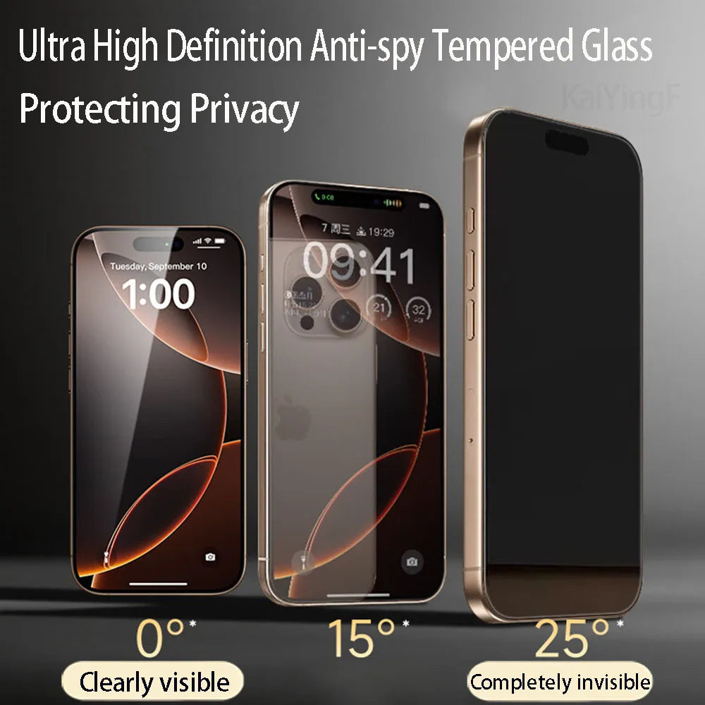 2/4Pcs Anti-Spy Tempered Glass For iPhone 16 15 14 13 12 11 Pro XS Max Screen Protector For iPhone X XR Full Cover Privacy Glass