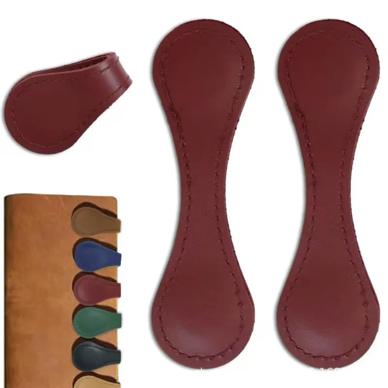 1pc Notebook Book Markers Page Divider Magnetic Leather Bookmark Double-sided Magnetic Buckle Magnet Clip Staionery Supplies