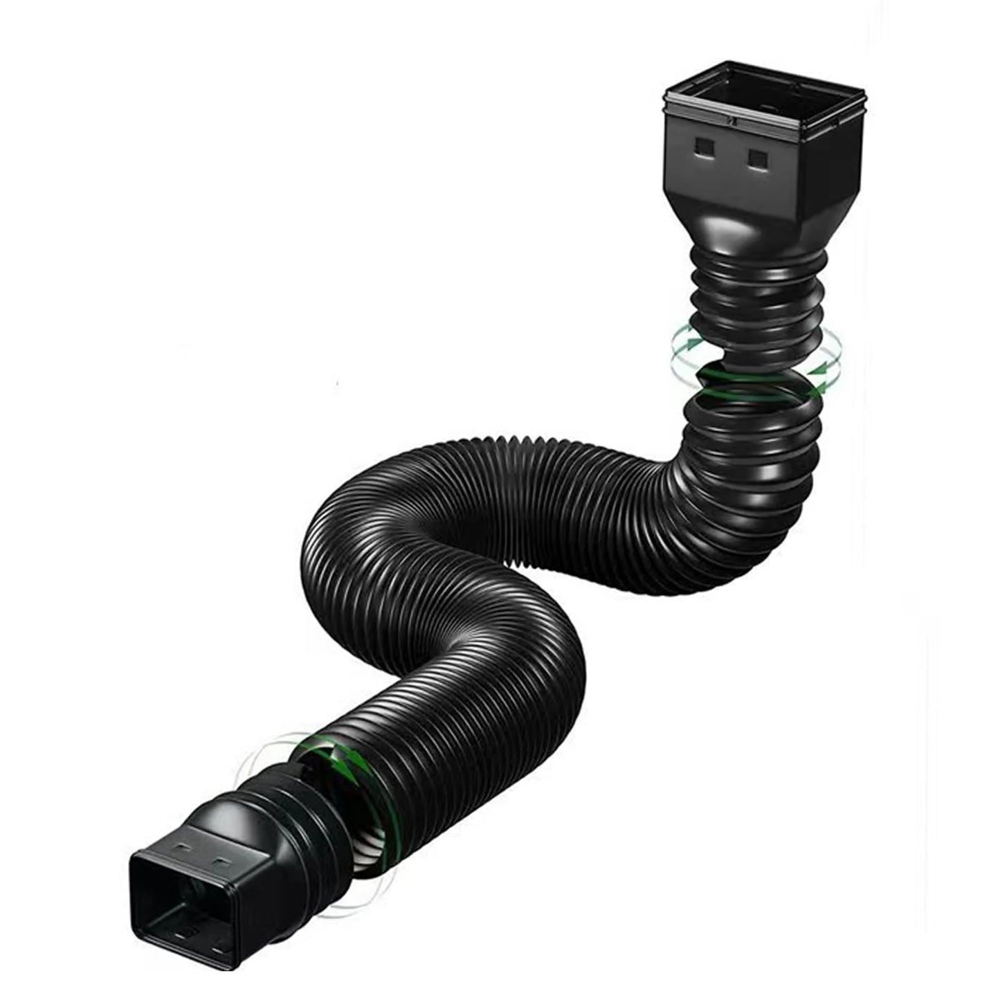 Rain Gutter Downspout Extensions Flexible Drain Downspout Extender Connector with 3x4in and 2x3in Connectors Screws for Included