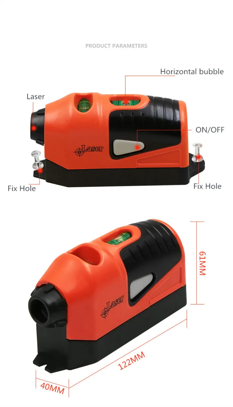 Mini Portable Laser Level Vertical Horizontal Laser Line Projection Measuring Tools Vertical Spirit Level Tool Laser Level