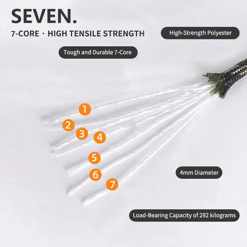 9 Cores 550 Paracord Cord 5 15 30 M Dia.4mm For Outdoor Camping Survival Lanyard Parachute Rope Hiking Tent Accessories