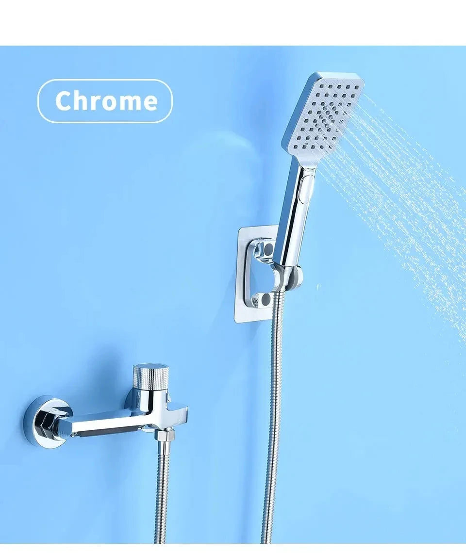 Gray Waterfall Bathtub Faucet With Hand Shower Brass Chrome Wall Mounted Bathroom Shower Mixer Tap Full Shower system Set