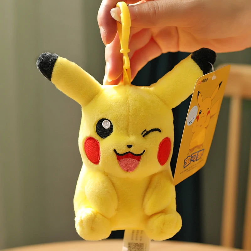 Clearance_Original Pokemon Plush Keychain Cartoon Toys Pikachu Charmander Psyduck Squirtle Snorlax Wobbuffet Doll Kids Kawai Toy