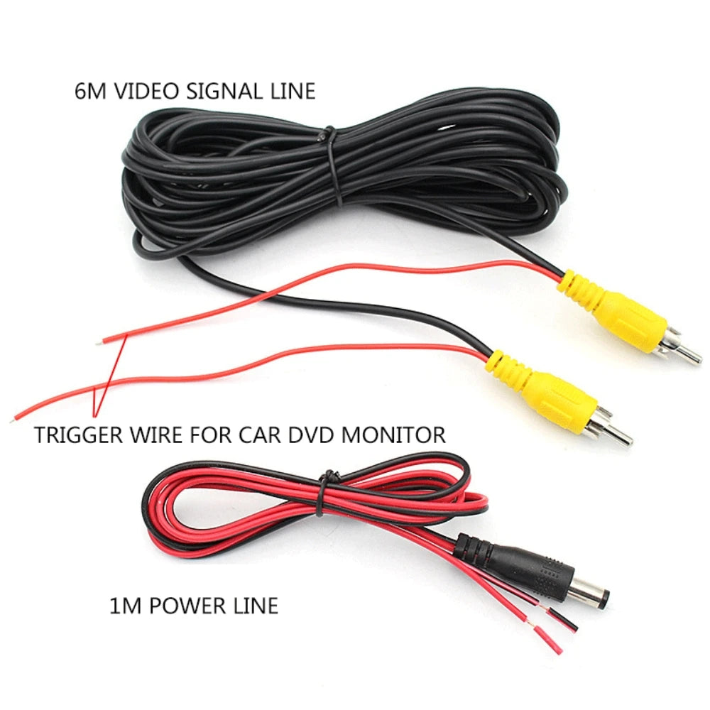 Universal 6M Video Cable For Car Rear View Camera RCA 6 Meters Wire For Connecting Reverse Camera With Car Multimedia Monitor