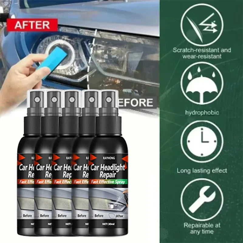 Car Headlight Restoration Polishing Kits Headlamp Scratch Remover Repair Cleaning Paste Remove Oxidation Headlight Polish Liquid