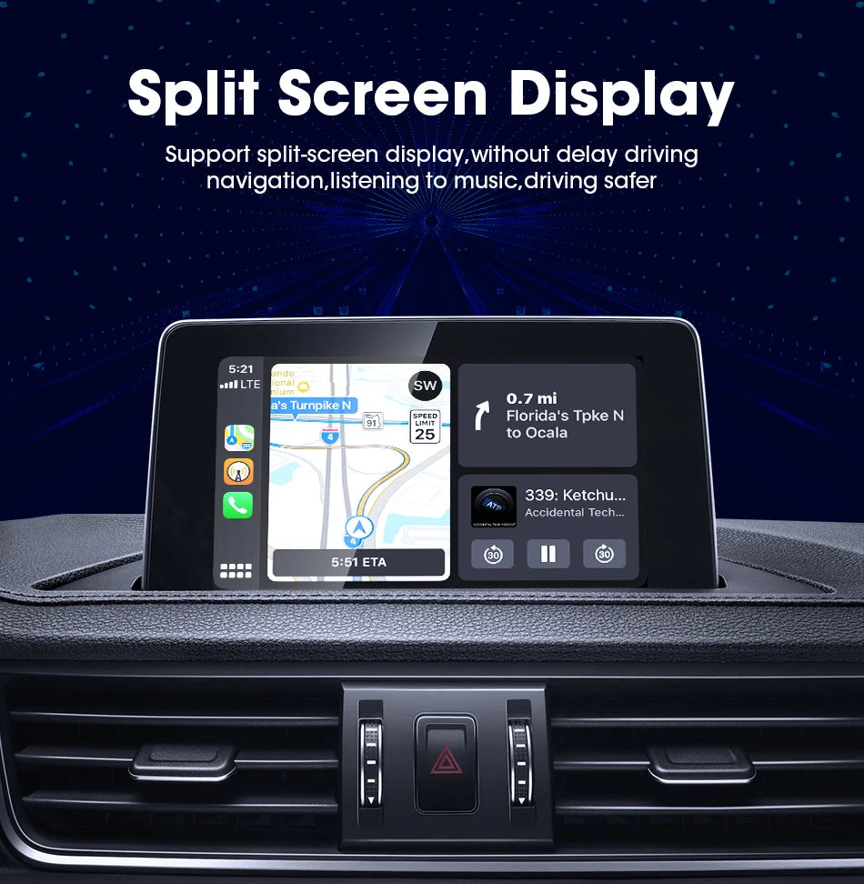 JMCQ 2024 Hot Wireless CarPlay Box Android Auto Adapt For Wired CarPlay Display To Wireless Smart Box Linux System OEM Upgrade
