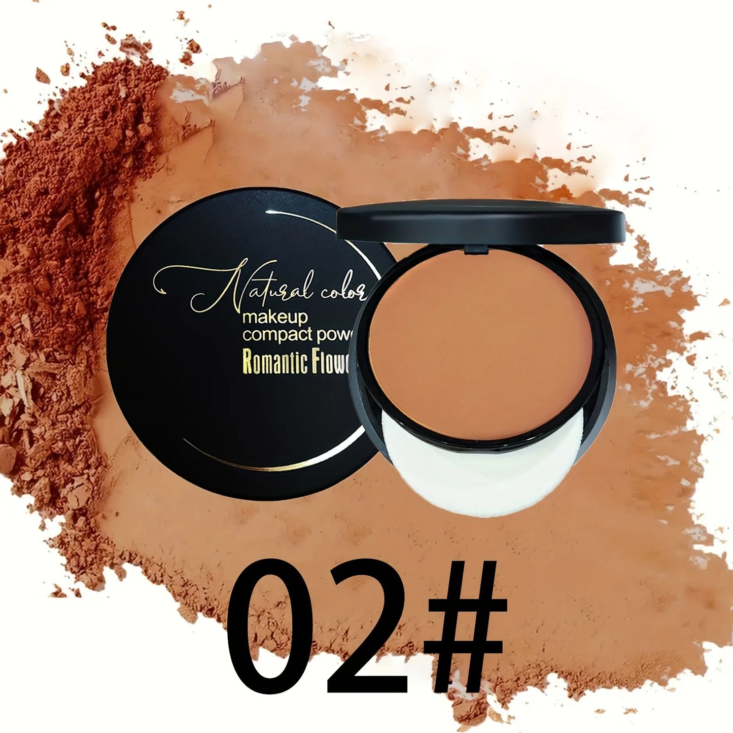 3 color bronzer, sculpting matte powder, waterproof, full coverage, press-on powder, natural color, with puff