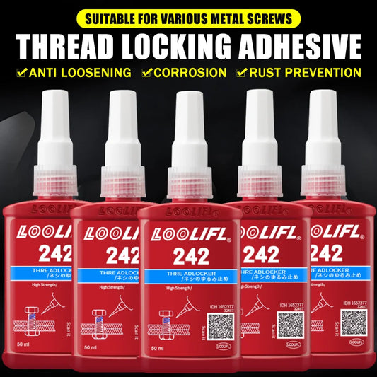 50ml Thread Locking Glue 242 Screw Glue Tightening Screws Prevent Loosening Rusting Caulking Temperature Resistance Anaerobic