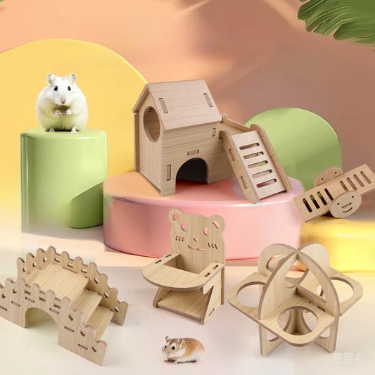 Hamster Squirrel Solid Wood Avoidance House Hedgehog Wooden House Golden Bear Nest Dutch Pig Dormitory Rutin Chicken Large House