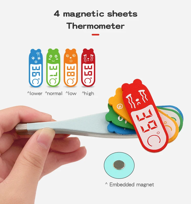 Children's wooden makeshift home simulation medicine box doctor set nurse boy girl baby role-playing toy