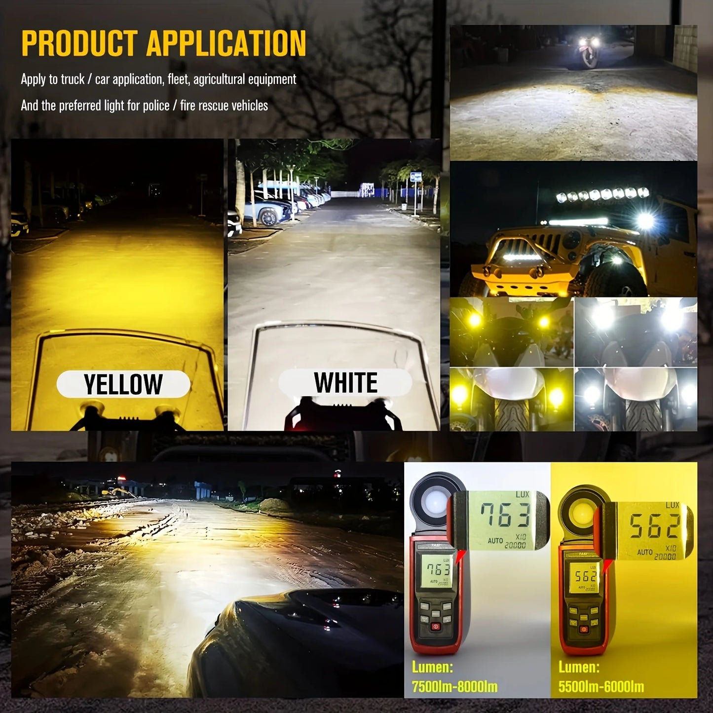 2pcs 3" Inch Spotlight LED Pods Work Lights for Cars Motorcycle Driving Fog Lights White Yellow Auto 4x4 Offroad ATV Headlights