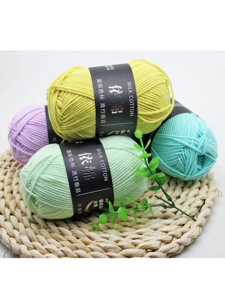 Baby Line 4 Strands Milk Cotton Line Soft And Light Skin Combed Fine Cotton Line Baby Line Crochet Shoes Doll Scarf Yarn