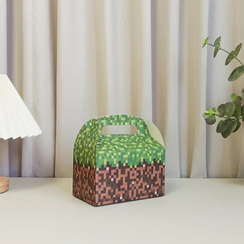 6/12/24pcs Hot Cartoon World Pixel Game Candy Box Birthday Party Baby Shower Decoration Paper Bag Gift Boxes 2025