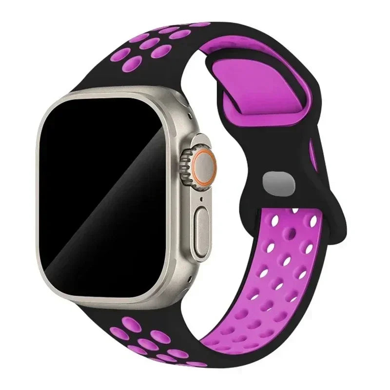 Strap For Apple Watch Band 49mm 44mm 45mm 42mm 41mm 38mm 40mm correa Silicone sports bracelet iwatch 8 SE 7 6 5 Ultra 49mm