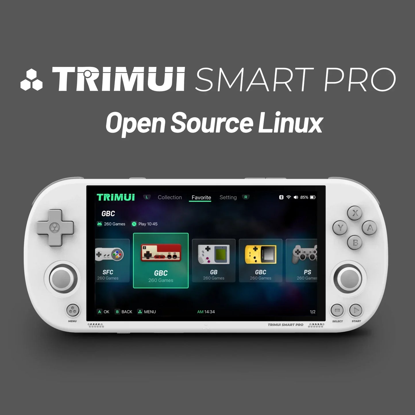 Trimui Smart Pro Handheld Game Console 4.96''IPS Screen Linux System Joystick RGB Lighting Smartpro Retro Video Game Player Gift