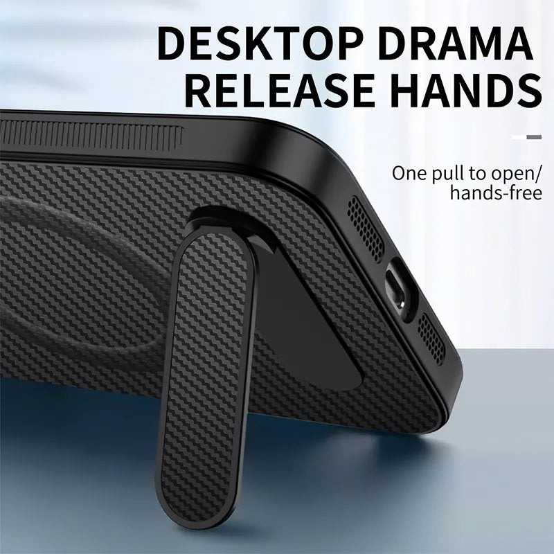 For Tecno Camon 50 40 Pro Plus Case Carbon Fiber Texture Magnetic Bracket PC Cover For Tecno Camon 40C Shockproof Bumper Funda