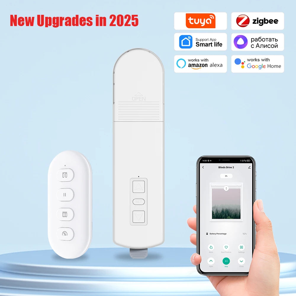 2025 Tuya Smart Blind Motor Zigbee Automatic Electric Roller Shutter Shadows App Control Lifting Curtain Opening Closing Driver