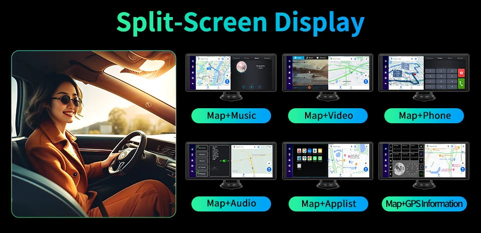 Imagebon 10.26 Inch Android 13 8 Core Rearview Mirror Camera CarPlay & Android Auto Dash Cam 5G WiFi Bluetooth GPS Navigation