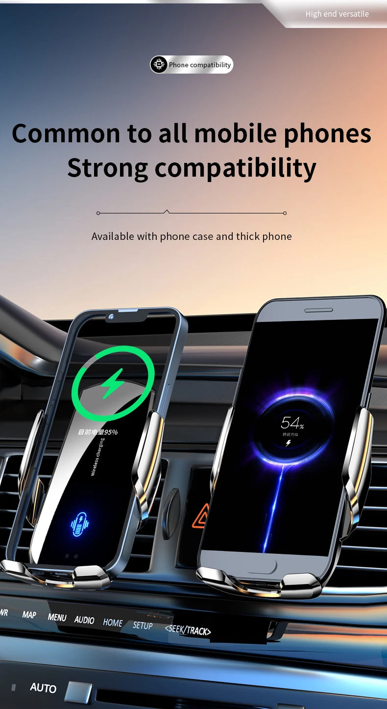 Car Wireless Charger Automatic Car Phone Holder Infrared Induction for iPhone 14 13 12 Xiaomi Samsung 15W Fast Charging Station
