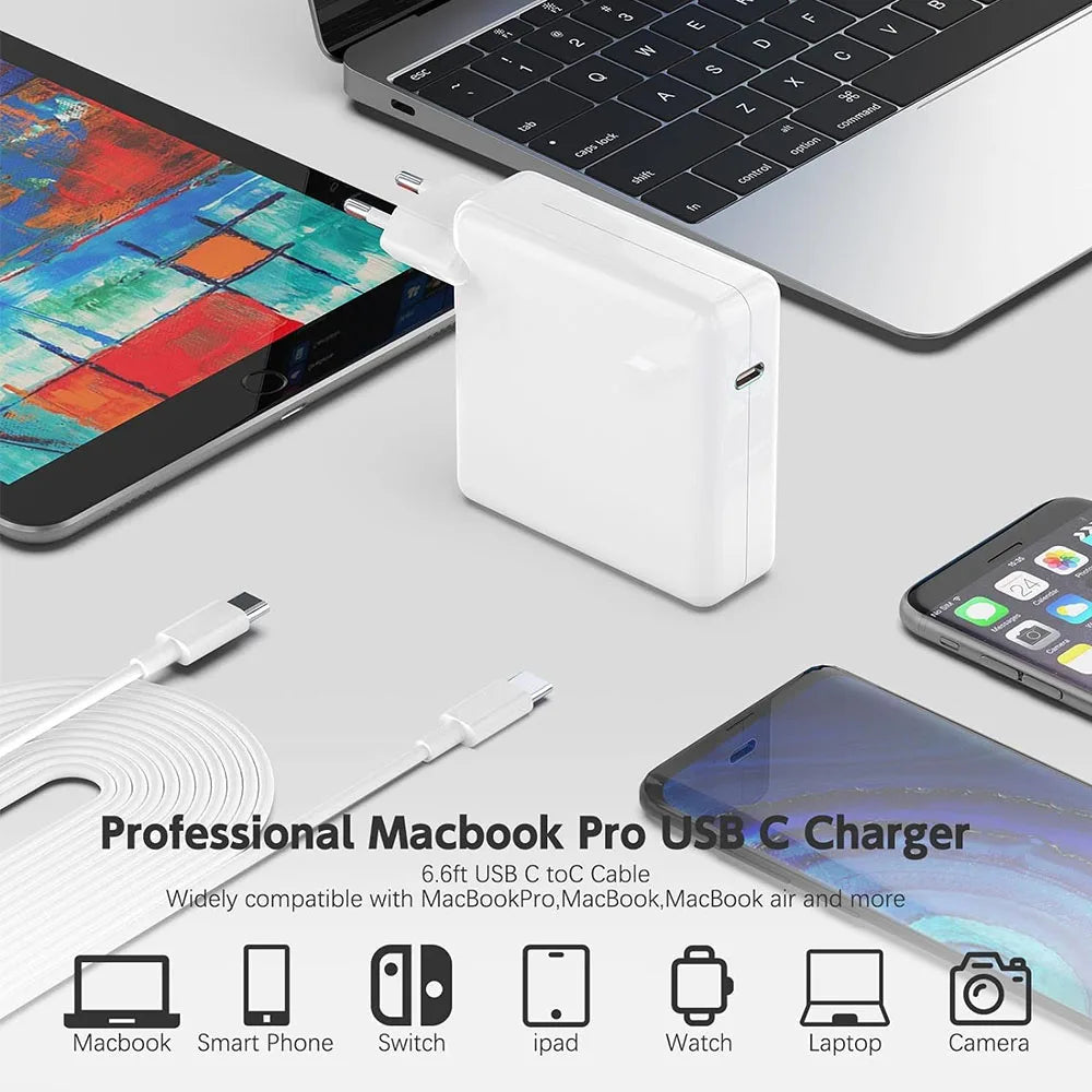 30W 61W 96W 118W USB C Charger Power Adapter for MacBook Pro 16, 15, 13 inch, New Air 13 inch Works with Type C PD
