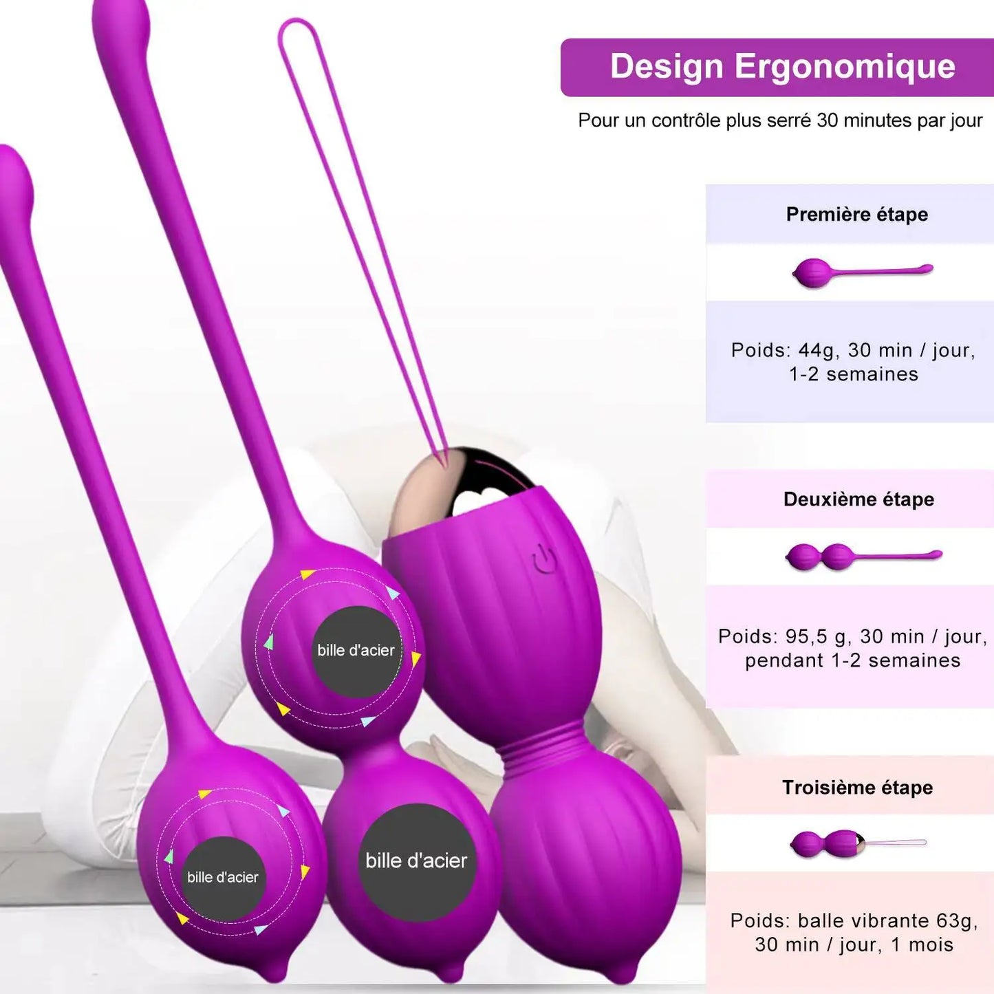 2020 Patent New Ben Wa Ball 3Pcs Set Vagine Kegel Silicone Balls With Remote Control