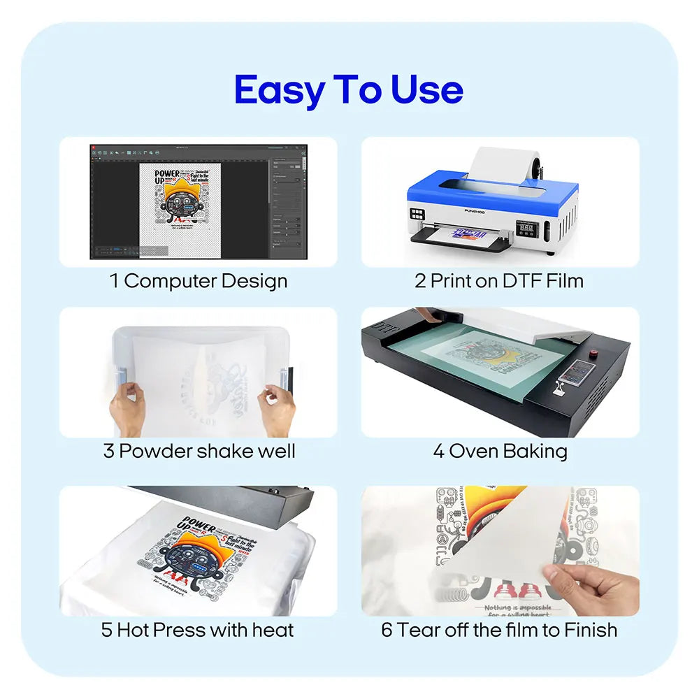 Punehod 8.2inch A4 L800 Dtf Printer Bundle With Oven High Resolution Direct To Film Printing Machine-Best For DIY T-Shirt