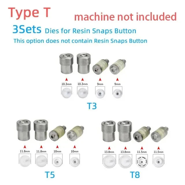 Hand Press Machine Tool for Metal Press Snap Buttons Rivets Installation Dies Tools Eyelets Grommets Leather Crafts Accessories