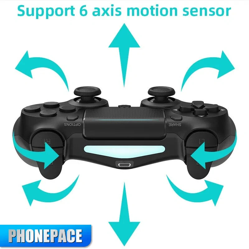 Bluetooth-Compatible Game Controller for PS4/Slim/Pro Wireless Gamepad For PC Dual Vibration Joystick For IOS/Android