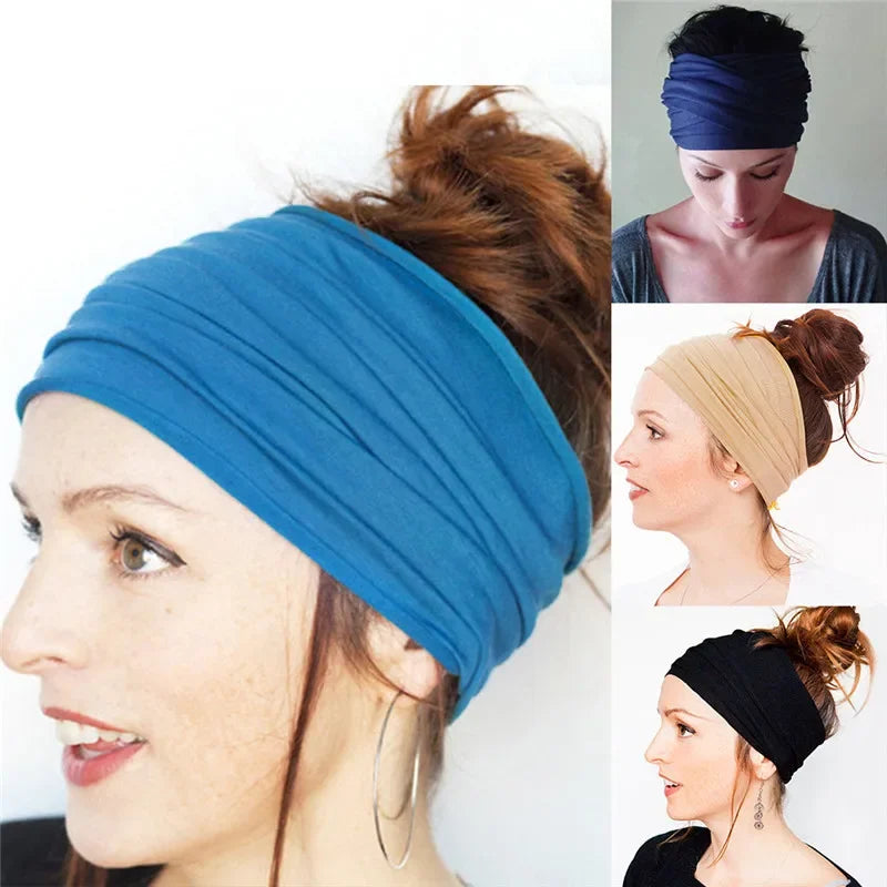 Women Hair Bands Headband Bohemian Sports Run Bandage Elastic Girl Wide Headband Print Wide Headwrap Headpiece Hairband Ladies