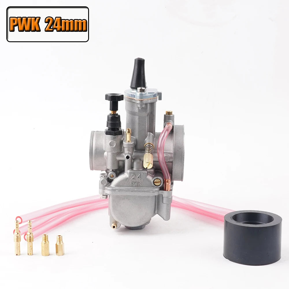 PWK Universal Carburetor, 21 24 26 28 30 32 34mm PWK Motorcycle Carburetor Power Injection, for Racing Mikuni Koso ATV Yamaha
