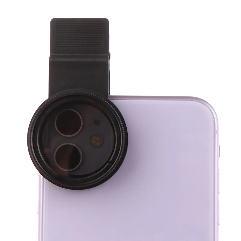 Clearance_Universal With Clip Portable Professional Phone Polarizer Wide Angle Lens 37/52MM CPL Filter Circular Camera Black Acc