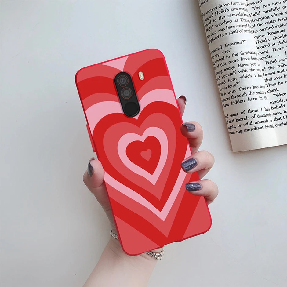 For xiaomi Pocophone F1 Case for xiaomi Poco F1 Case Silicone Soft TPU Phone Cases for PocoF1 Back Cover Heart Butterfly Bumper