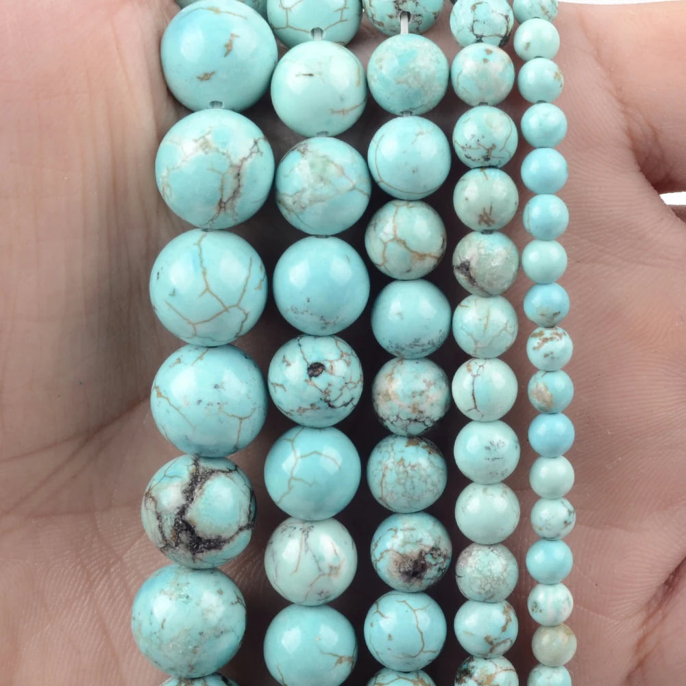 Natural Stone Beads 4 6 8 10mm Tiger Eye Lava Amazonite Turquoises Agates Jaspers Beads For Jewelry Making DIY Bracelet Necklace