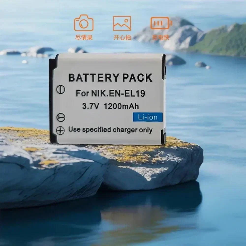 EN-EL19 ENEL19 EN EL19 Camera Battery+LED Dual Charger for Nikon Coolpix S6600 S6900 S2600 S3100 S4100 S5200 S6400 W150 Battery